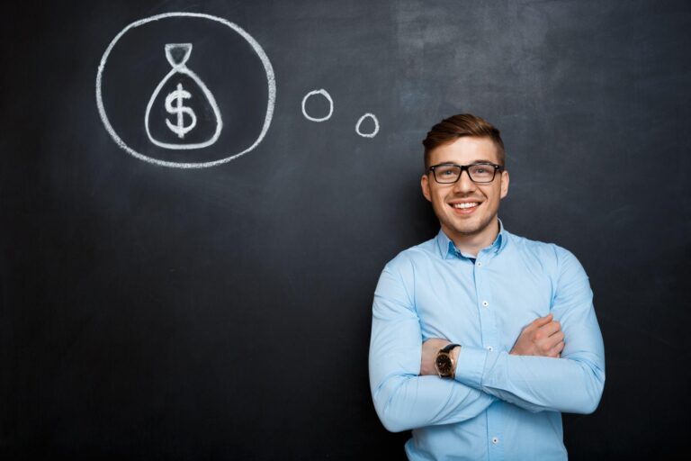 A person visualizing money